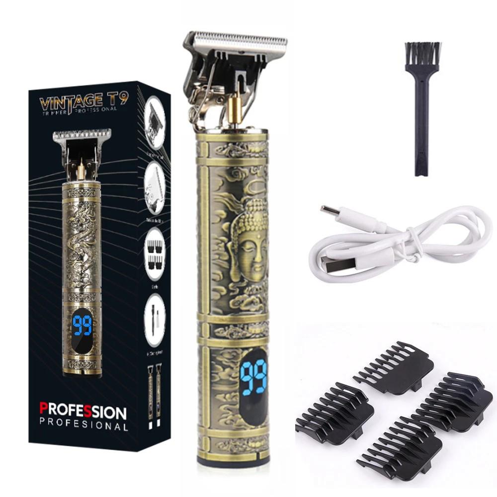 LCD Digital Display T9 All Metal Shaver Reise Bærbar Elektrisk Barber Elektrisk Pusher Hårklippemaskin for kvinner