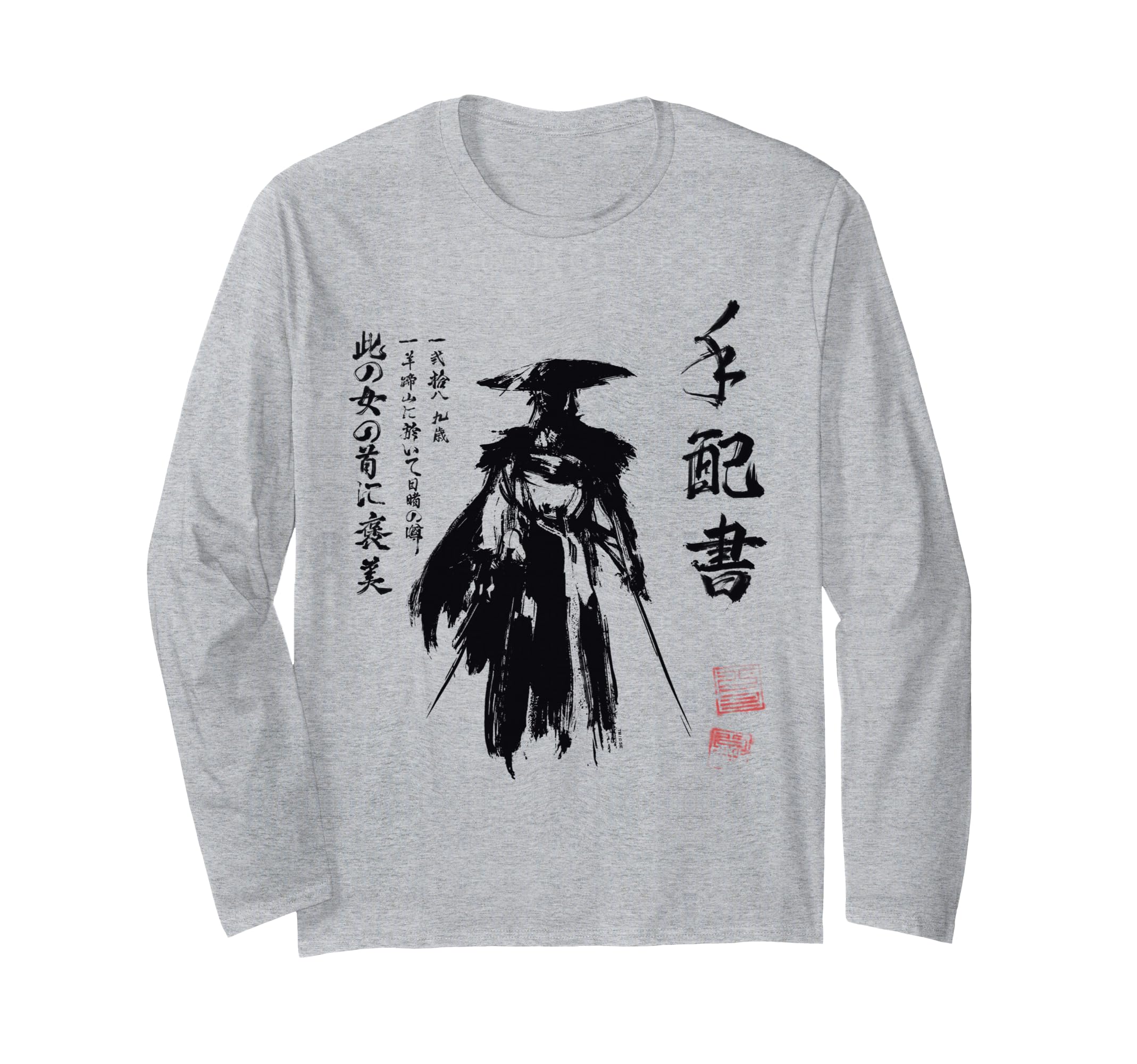 Ghost of Yotei Atsu Sketch Distressed Wanted Poster Long-Sleeve T-Shirt