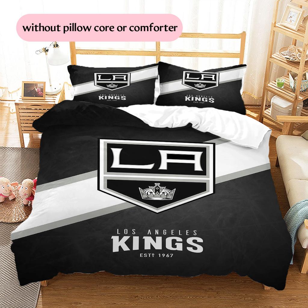 LA Kings Pattern Bedding Home Decoration Birthday Gift ( 1 duvet cover + 2 pillowcase, without core),fan merchandise.