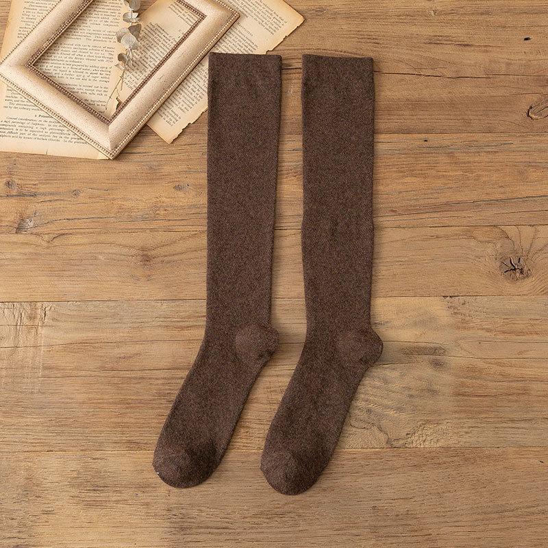 Pressure Slimming Calf Socks, Strong Pressure Shaping Long Tube Socks, Women's Mid-tube Autumn and Winter Trendy High Tube Solid Color Cotton Socks