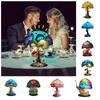 Colorful Resin Flower Mushroom Table Lamp Home Bedroom Decoration Powered Usb
