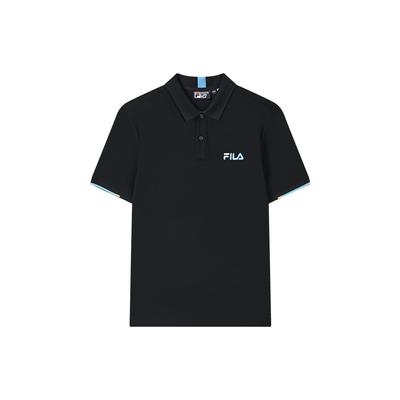 Broderte Logoer Avslappet Kortermet Pikétrøye Menn Pikétrøyer Svart F11M328117A-BK