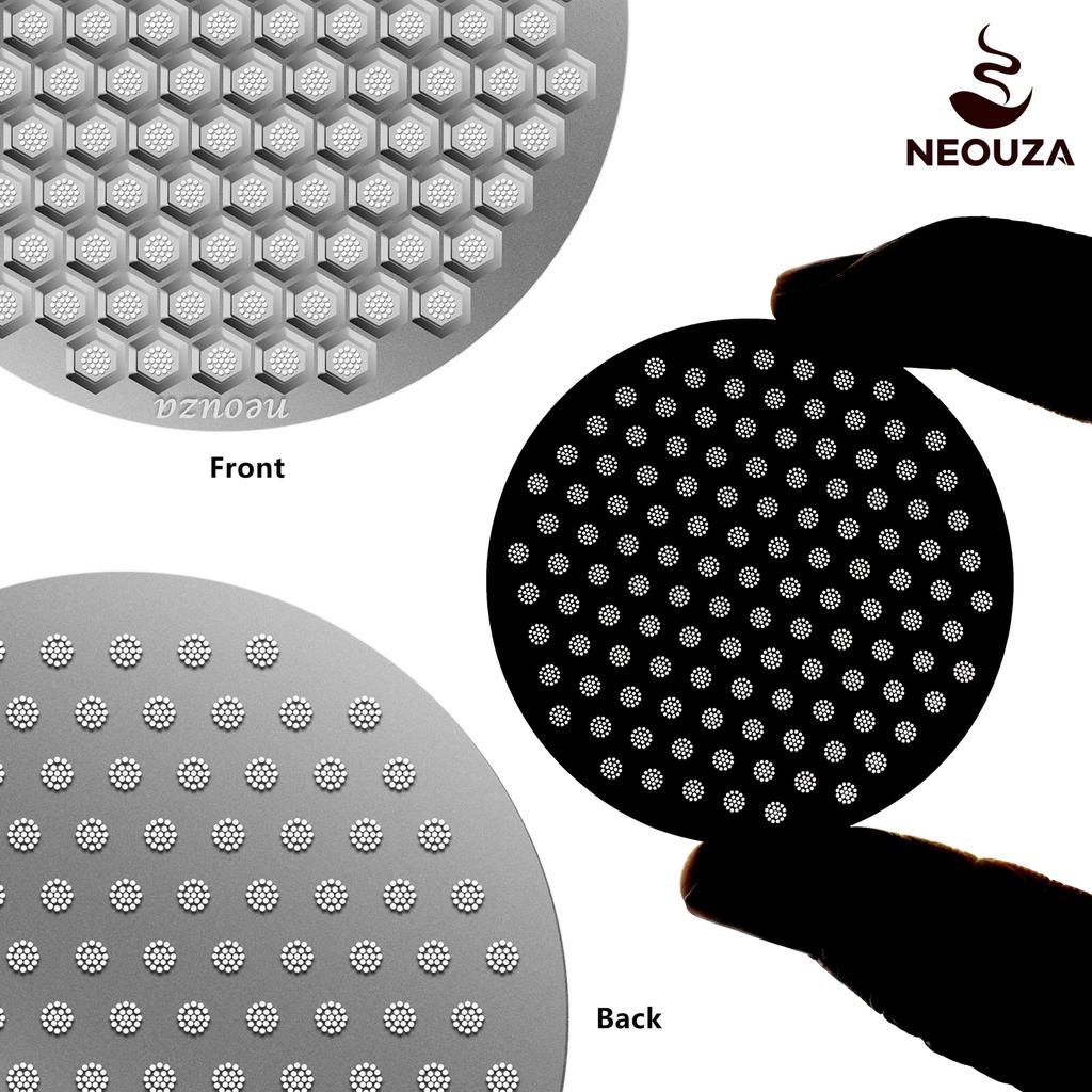 NEOUZA Espresso Pack Screen, 0.8mm Thick Honeycomb Mesh, Reusable Coffee Filter, Compatible with Portafilter Baskets, V4 (Silver, 1 Count, 51mm)