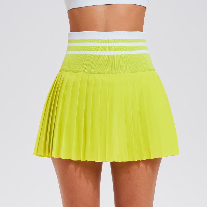 Cai Jue Women's Pleated Tennis & Badminton Skirt with Built-in Shorts & Pockets, Anti-exposure Design