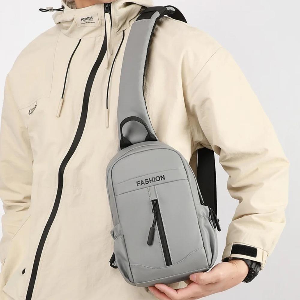 Commuting Nylon Sling Backpack Waterproof Male Crossbody Bag Single Shoulder Bag  Biking