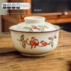 Elegant Ceramic Ramen Noddle Soup Bowl with Lid Microwave Oven and Dishwasher Safe for Formal Dining and Daily Activity