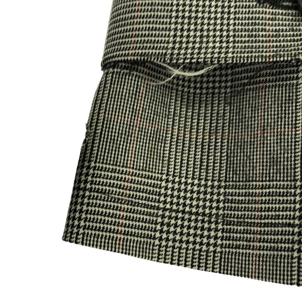Mackintosh wool Check Pattern Stainless collar coat Men's Used