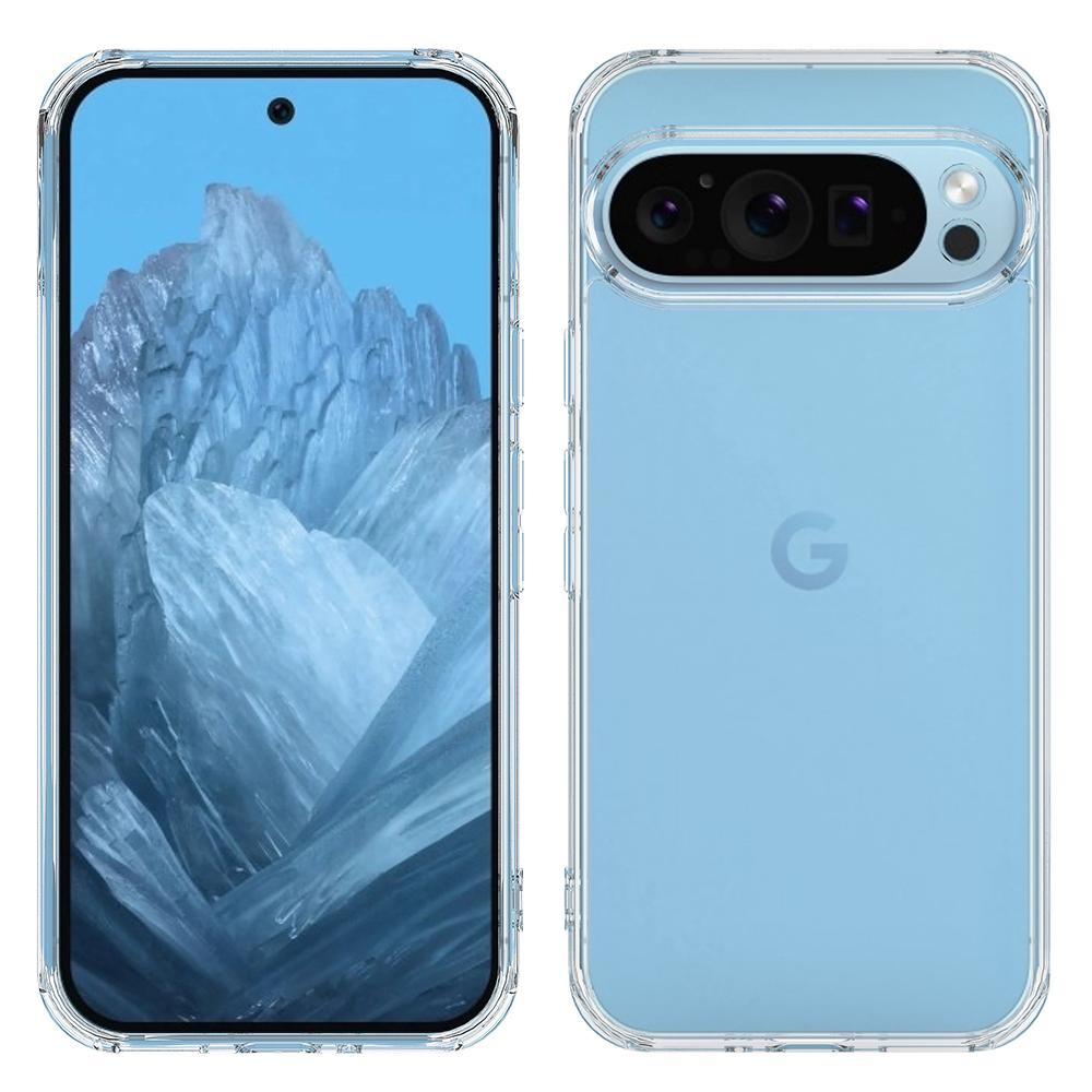 For Google Pixel 9 Pro Case TPU Frame Clear Acrylic Back Phone Cover Anti-Scratch