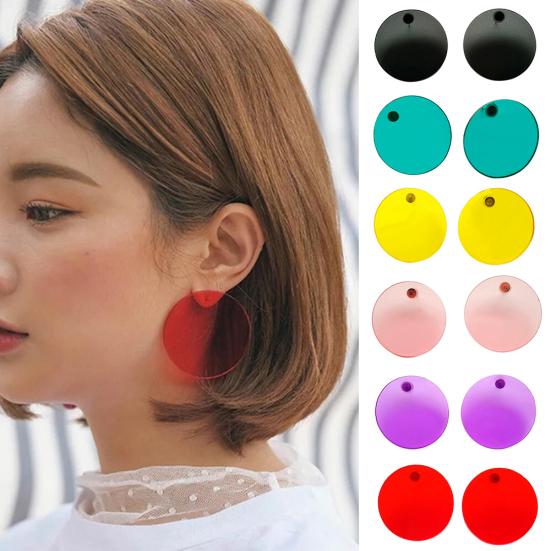 

Женские прозрачные круглые серьги-гвоздики, акриловые ювелирные изделия, шарм для вечеринок