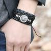Jewelry Vintage Braided Black Leather Bracelet DIY Set Playing Card Pattern Men's Bracelet Accessories