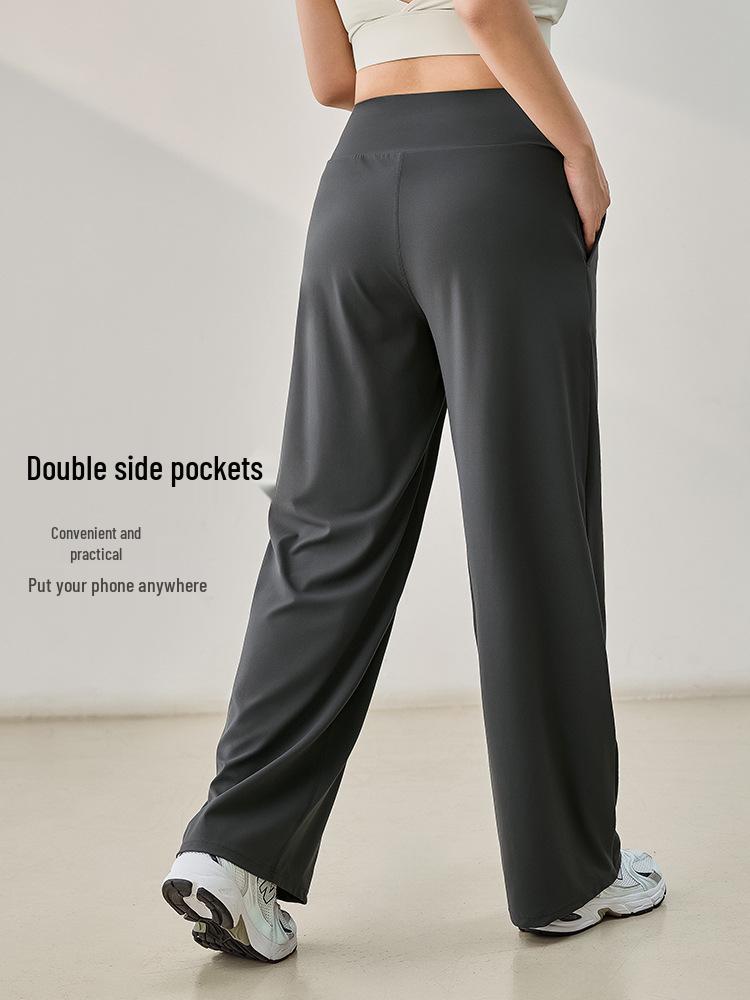 Plus Size High Waist Tummy Control Quick Dry Wide Leg Pants for Slimming and Fitness