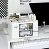Desktop Acrylic Box Storage Pen Holder For Office Workstation