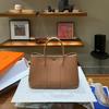 Cowhide Leather Garden Tote Bag 30cm - Versatile Handheld & Shoulder Messenger Bag 2024