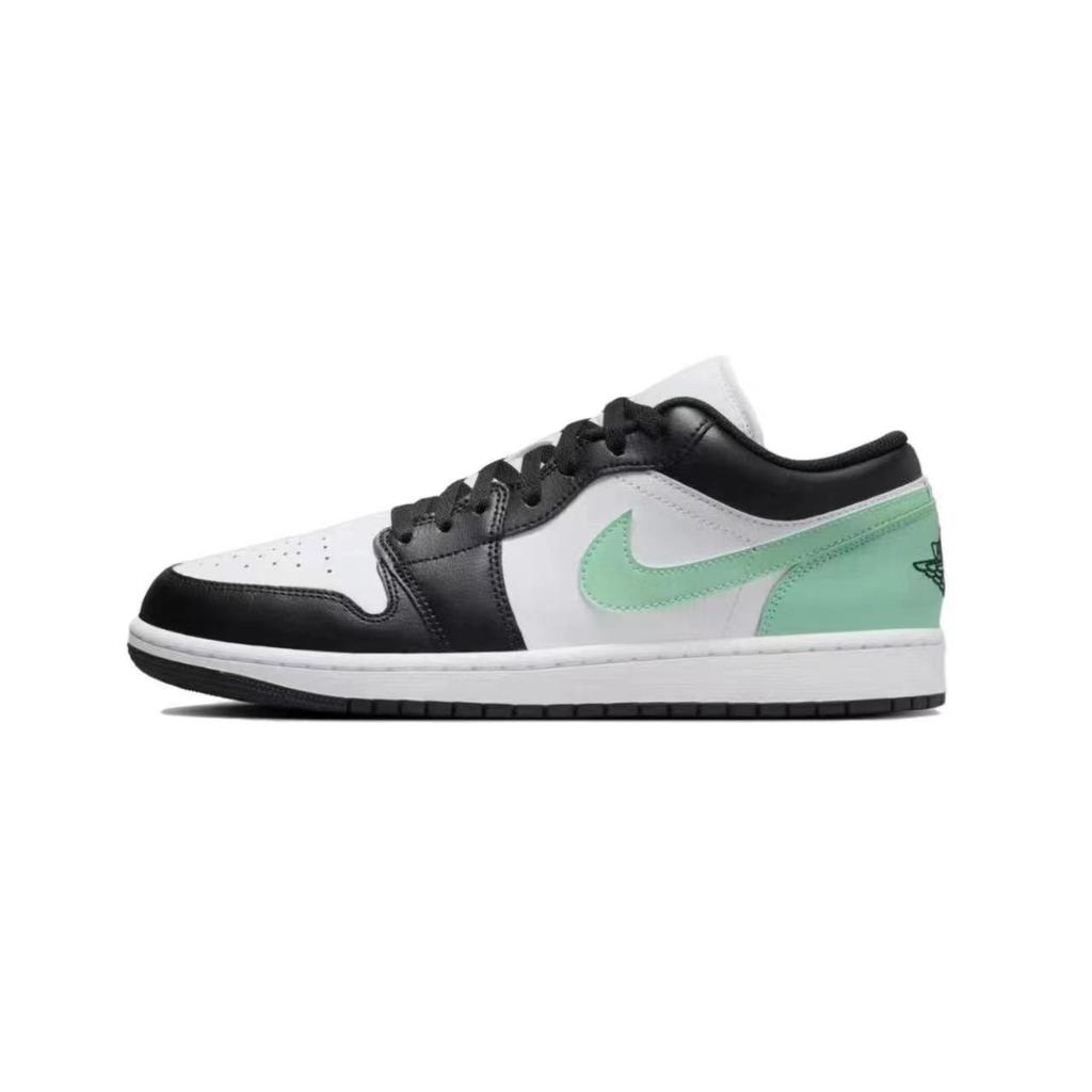 Jordan Air Jordan 1 Low top Vintage Basketball Shoes Men's Black Green 553558-131(Team59-SBOX)