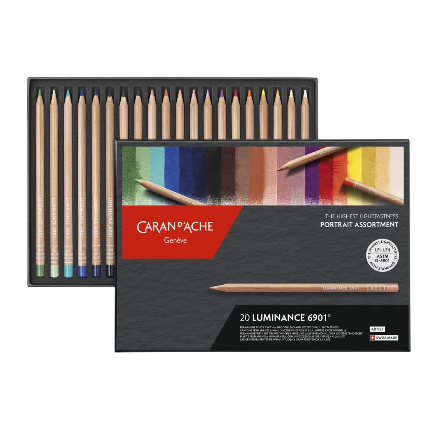 

CARAN Luminance 6901 Портретные цветные карандаши 20 Бумага Официальные D ACHE (На масле), Цвета, Коробка, Импорт.