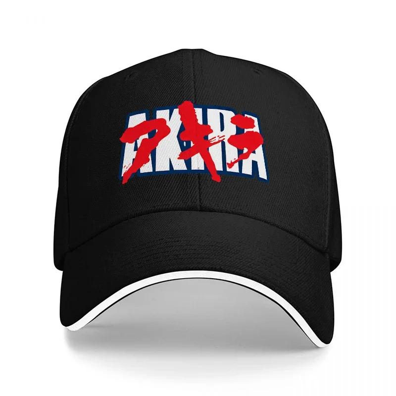 AKIRA Logo Black Baseball Cap with Red and Blue Graphic Design for Streetwear Fashion Fans and Anime Enthusiasts