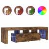 vidaXL Meuble TV avec lumières LED Chêne fumé 140x36,5x40 cm 822641
