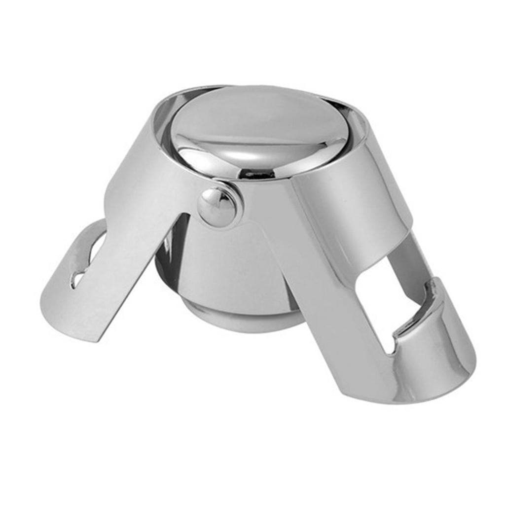 Portable Steel Champagne Bottle Stopper Shiny Wine Bottle Stopper Sealer, Leak-proof Bubble Sealing Tools Wine Beer Cork Plug