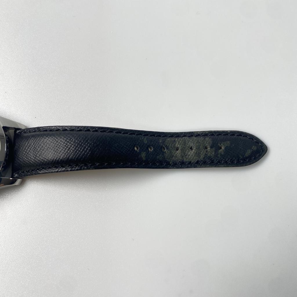 Gebrauchte BVLGARIUhren schwarz/Silber Edelstahl/Leder Herren