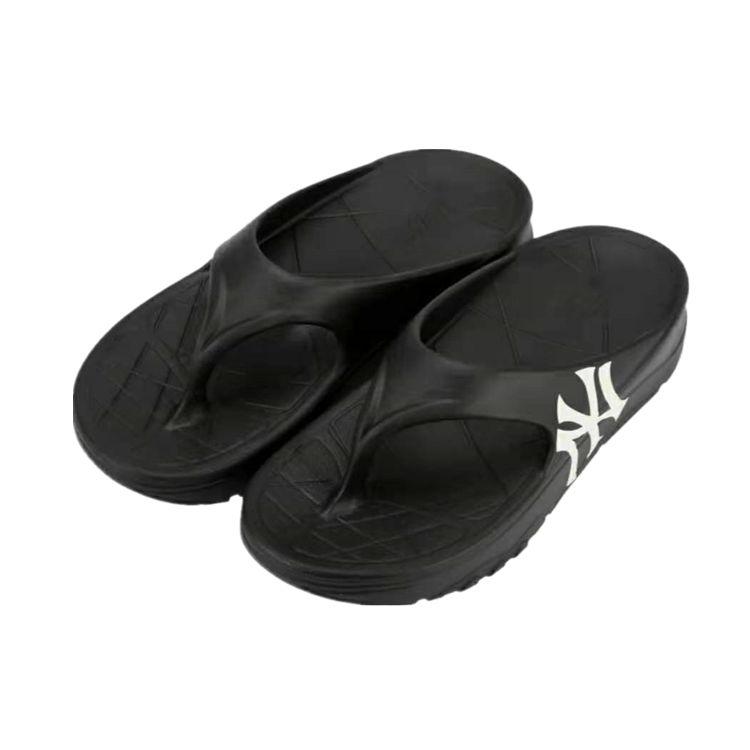 MLB Slipper Thick Sole Sports Comfortable Graffiti Non-Slip Flip Flops Unisex Footwear Black 32SHHW111-50L