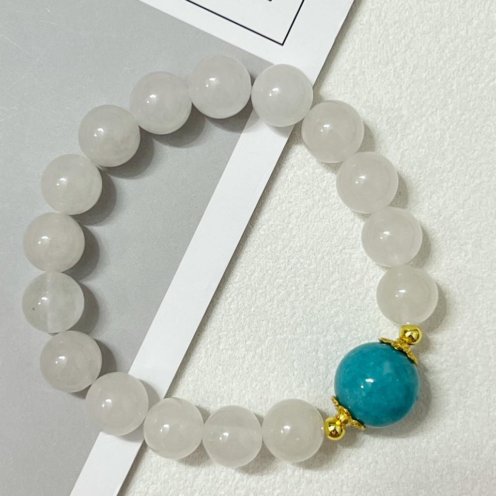 Women Beaded Bracelet 10mm Round Beads Stretch Bracelets Handmade Natural Stone Bangle DIY Jewelry Gifts