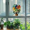 Creative Painted Turtle-back Leaf Potted Plants Balcony Glass Windows Home Beautification and Decoration Static Electricity Window Stickers