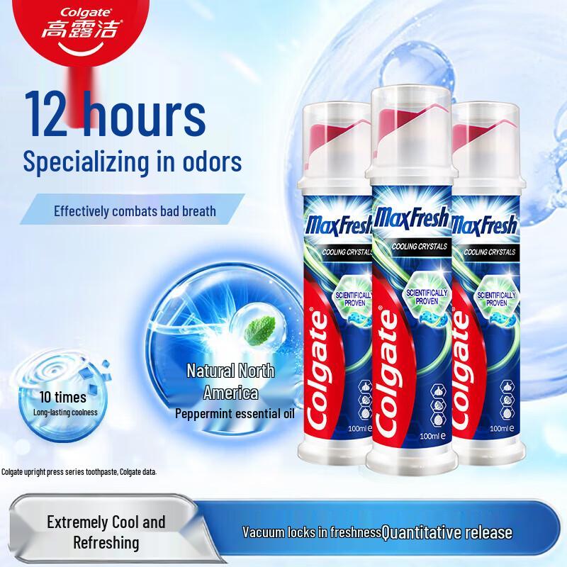 Зубная паста Colgate Icy Fresh & Clean с фтором и помпой