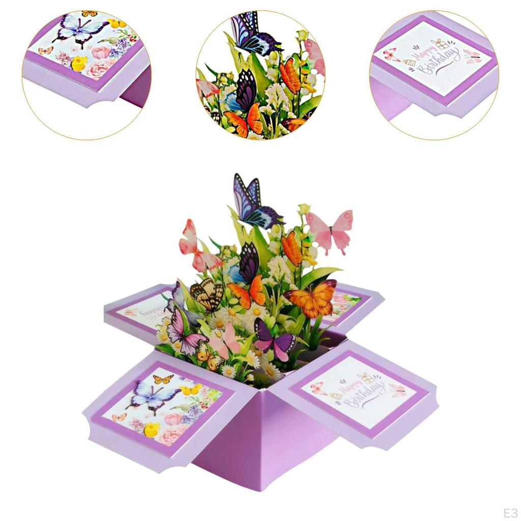 3D Bouquet Greeting Card, Mother's Day Birthday Gift for Mother, Grandma,