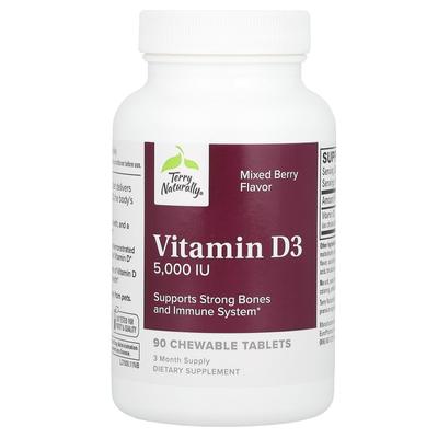 Vitamin D3, Mixed Berry, 5,000 Iu, 90 Chewable Tablets