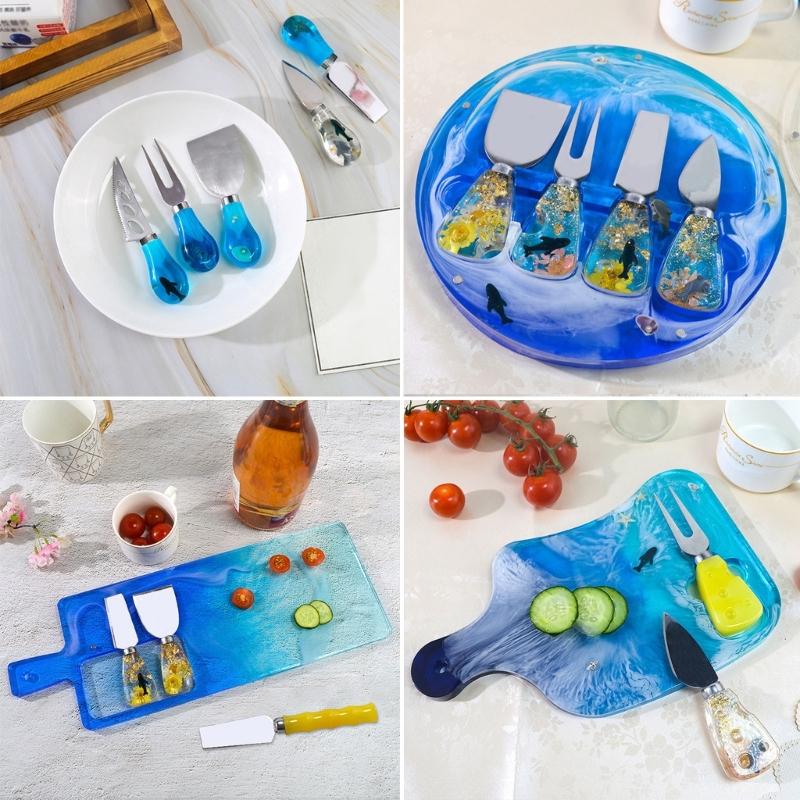 Creative Casting Mold Resin Paddle Mold Knife Fork Flat Shovel Silicone Molds for DIY Handcraft Beginners Home Decor