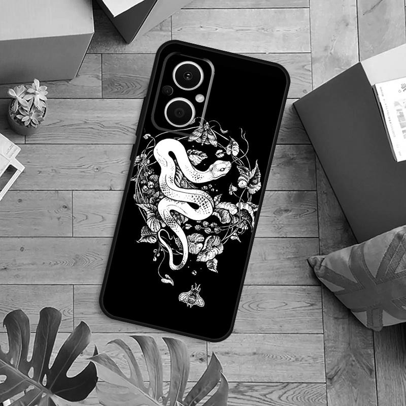 

Fashion Snake Flower Phone Case For OPPO Reno 14 13 12 11 F 10 Pro 8T 8 Lite OPPO Find X9 X8 X6 X5 Pro Back Cover OPPO Reno8 Pro