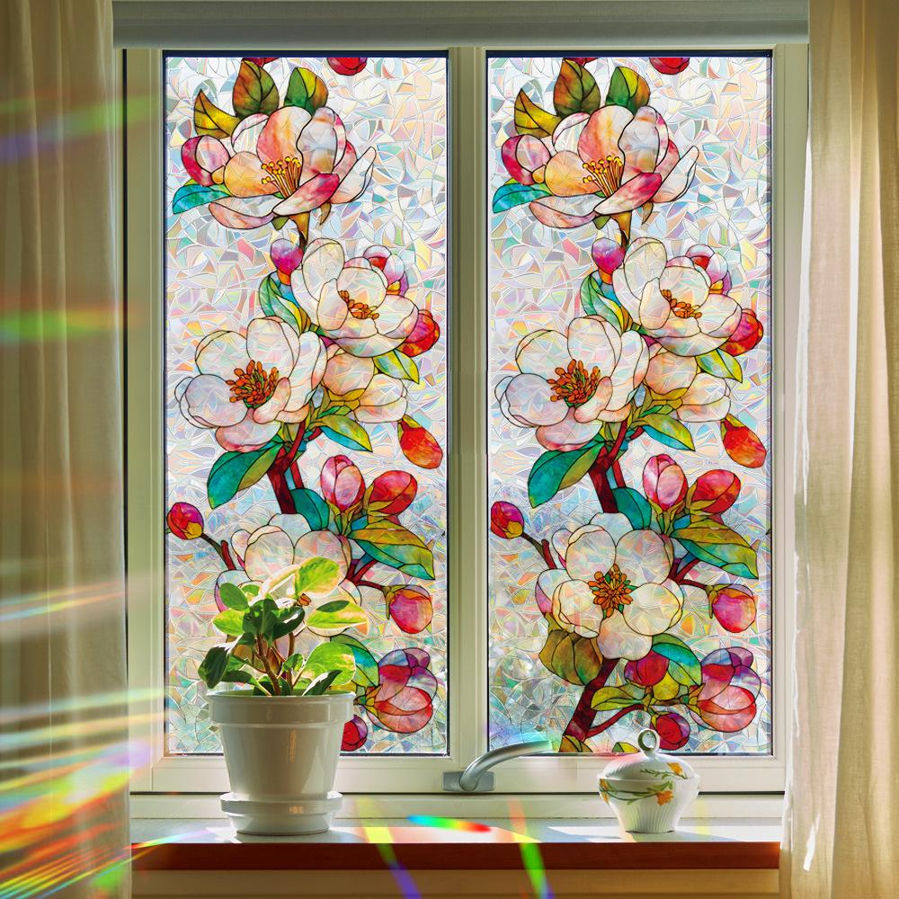 Lebendige Aquarell Magnolie Heimdeko Fensteraufkleber