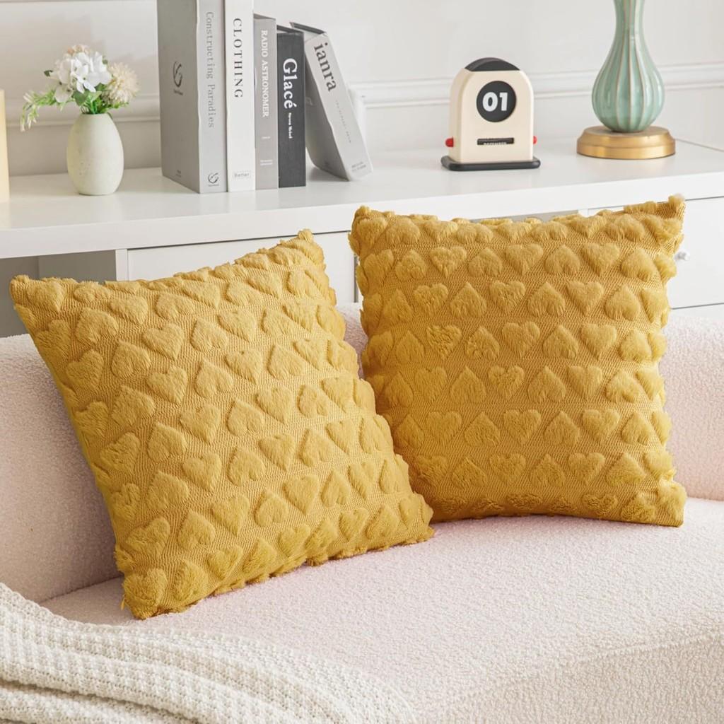 Cover Heartshaped Pillow Solid Color Plush Pillowcase Car Sofa Bedroom Cushion