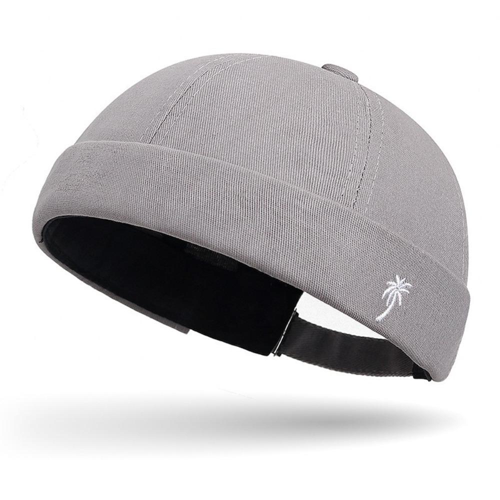 New Embroidery Men'S Beanie Breathable Coconut Tree Tang Caps Thin Style Adjustable Hip Hop Hat Landlord Hat