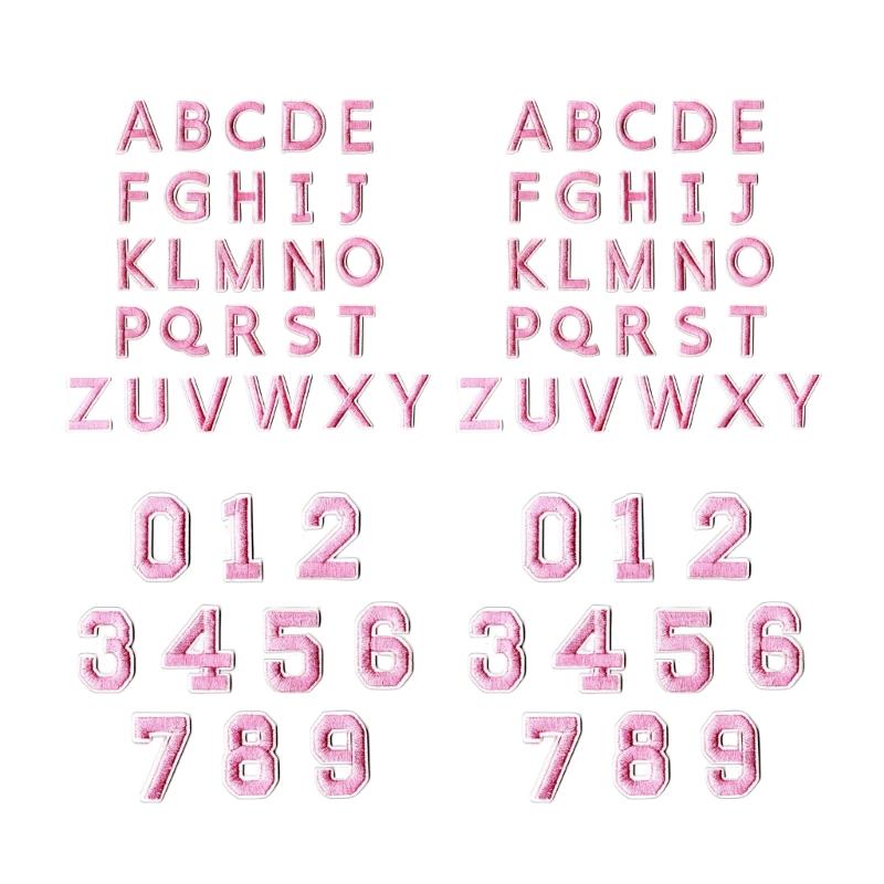 652F 72 Embroidered Letter Number Patches Washable Sewing On Decal for Backpacks Hat Designs