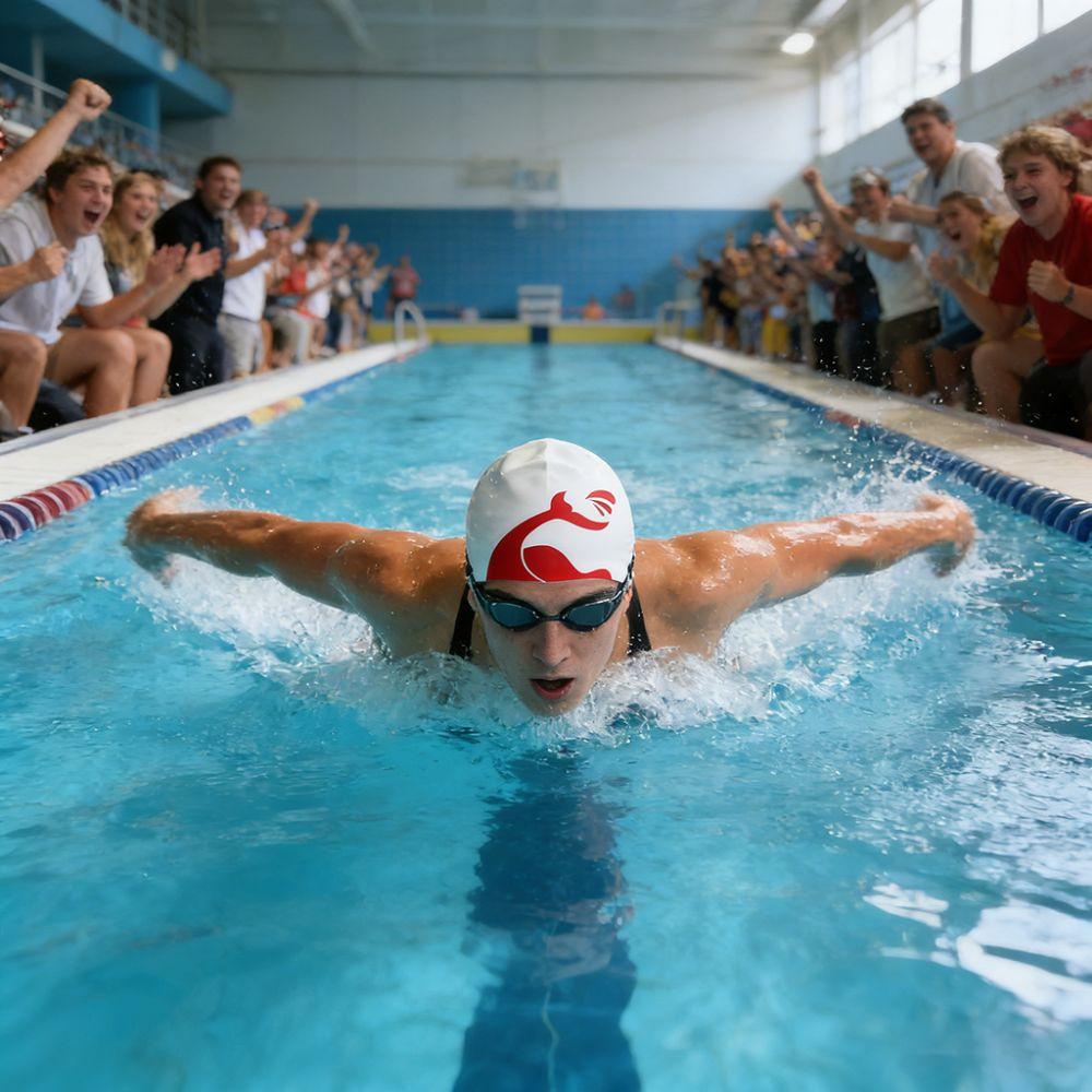 Comfortable Wear Plus Size Swimming Cap Anti Slip Printed Pattern Diving Hat Silicone Elastic Bathing Caps Adult Swimming