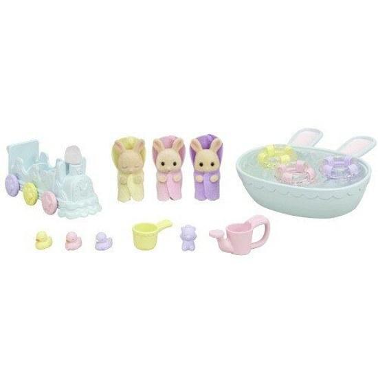Sylvanian Families DollFurniture Set Milk Rabbit Triplet Favorite Bath DF-22 ST Mark Certified 3 Years Up Toy Dollhouse EPOCH