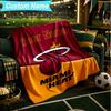 1PC Custom Name Blanket Heat Miami Team Spirit Flannel blankets Patterns Throw Blanket All-Season Soft Gift for Couch, Bed, Camping, Birthday gifts