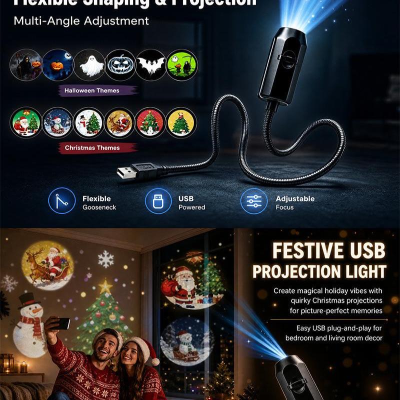 USB Weihnachts-360-Grad-Projektor Nachtlicht Geeignet für Kinderzimmer Geburtstagsgeschenke und Heimdekoration