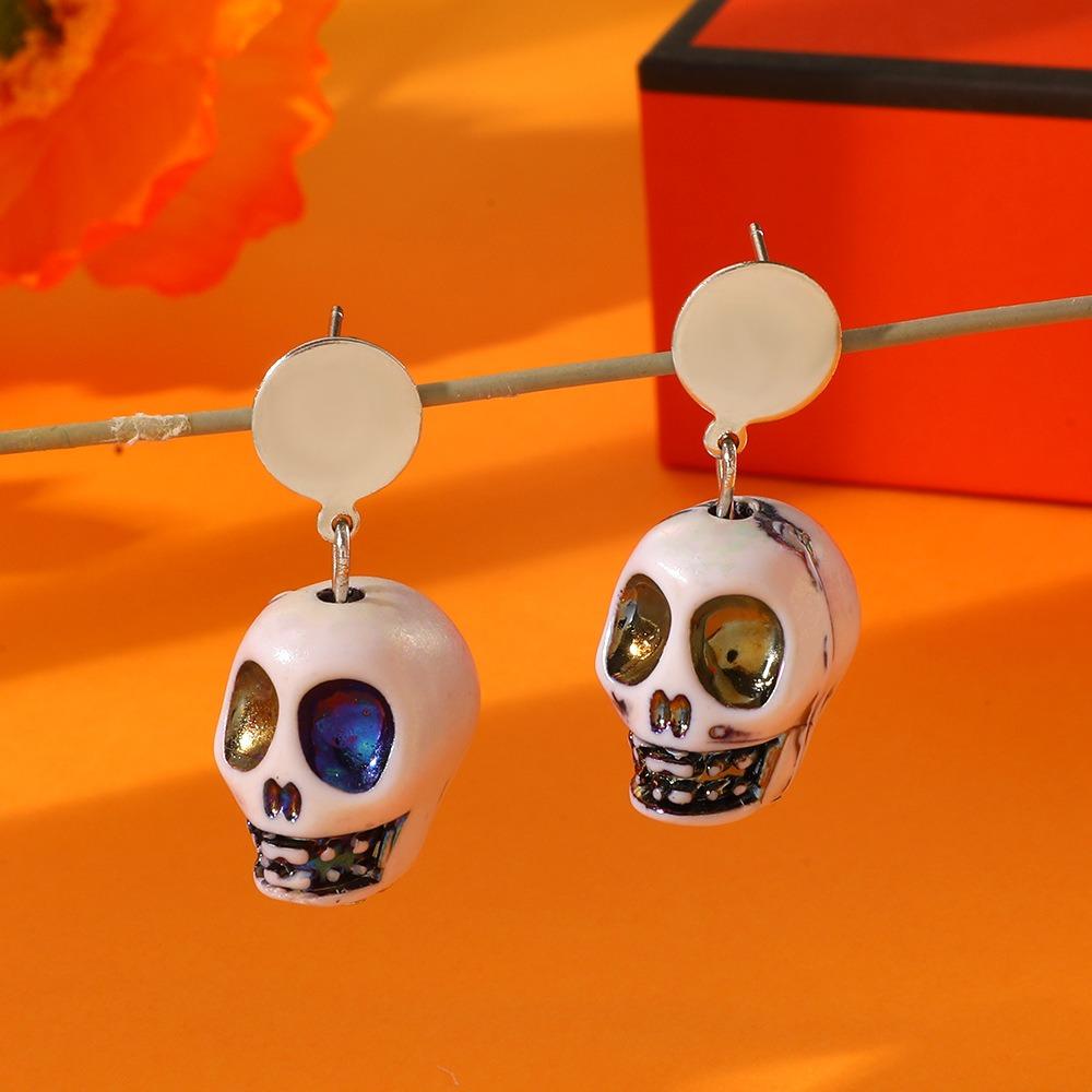 

Resin Skull Tooth Earrings Zinc Zinc Alloy Gothic Decor Jewelry Funny Halloween Skull Earrings Festival style2