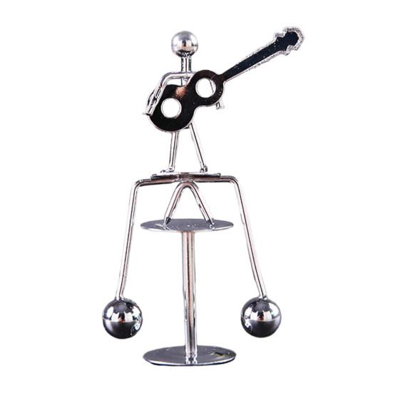 Mini Balancing Iron Men Toy Helicopter Weightlifter Horizontal Bar Guitar Man Physics Balance Toy Tumbler Kinetic Art Decompressive Desk Toy Home