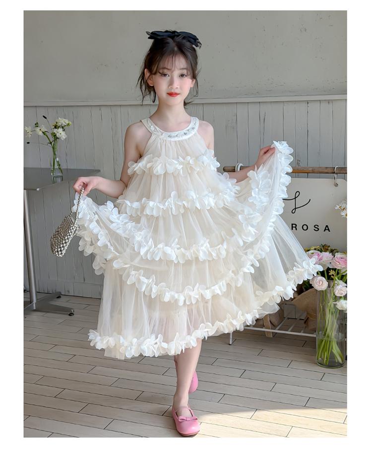Girl Princess Dress 2026 Spring/Summer New Flower Birthday Dress Girl Fairy Yarn Dress Children's Cake Dress