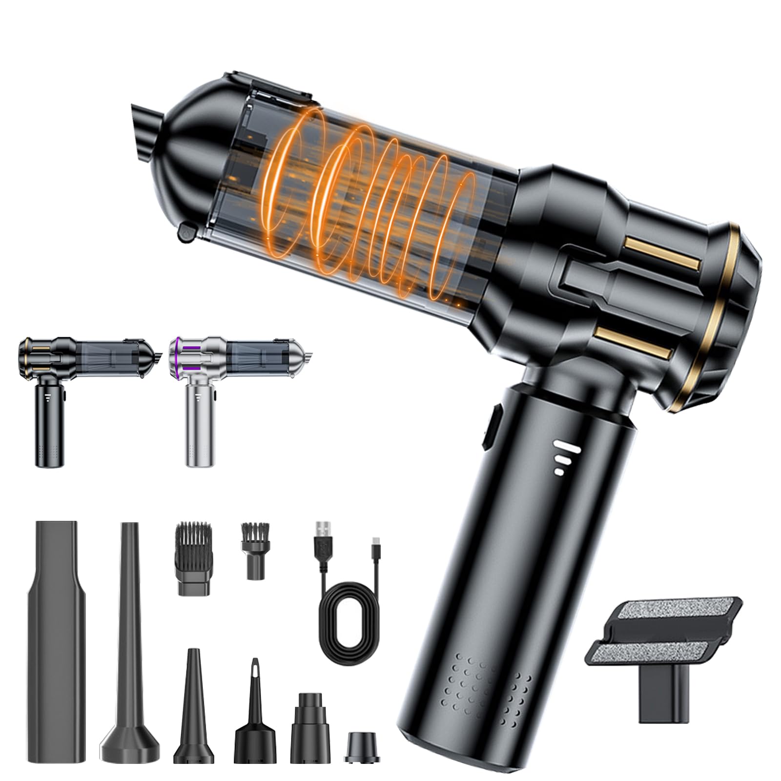 

1 Pc cordless Compressed Duster & 4-in-1 Vacuum Cleaner with 136000 & Brushless Motor with 16000Pa | Powerful Blower for PC | Car | Home Cleaning | One Size