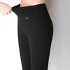 Elastic High Waist White Slimming Leggings for Plus Size Women - Summer Wear