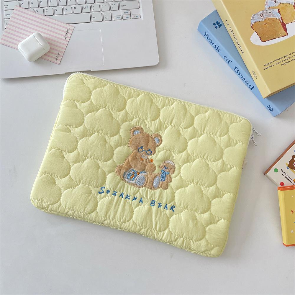 Soft Cloud Cartoon Embroidery iPad/Tablet Bag for 13/14 Inch Laptops