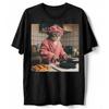 Funny Cat Cooking Breakfast T-Shirt Robe Shower Cap Cigarette Kitchen Humor Gift
