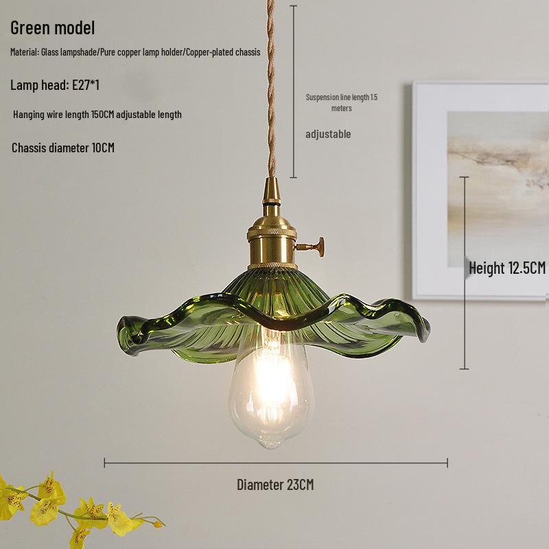 Nordic Retro Brass Glass Pendant Light - Ideal for Bar, Restaurant, Bedside, or Cafe.