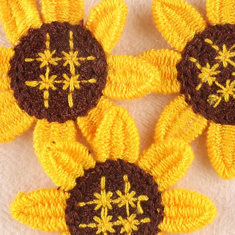 Duoku Computer Embroidery Label Sunflower Flower Cloth Label Clothing Accessories Hand Account Diy Accessories Accessories Embroidery Cloth Sticker