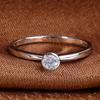 Huitan Eternity Engagement Wedding Rings Female Minimalist Fashion Jewelry for Lady Versatile Dainty Cubic Zirconia Accessories