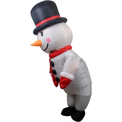 Waving Snowman Inflatable Costume Fun Party Costume Christmas Halloween Inflatable Cosplay Out Costume